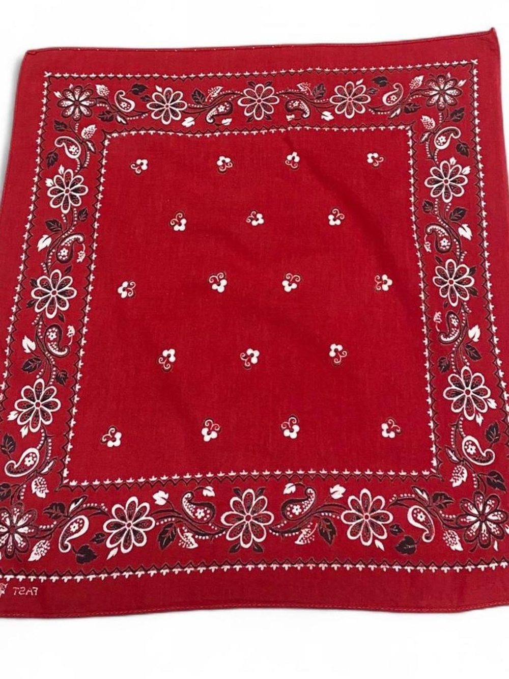 Vintage fast colour‎ red and white flower design bandana